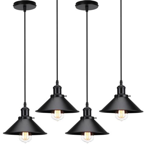 Cm R Tro Lustre Suspension Industrielle E Douille Noir Plafonnier