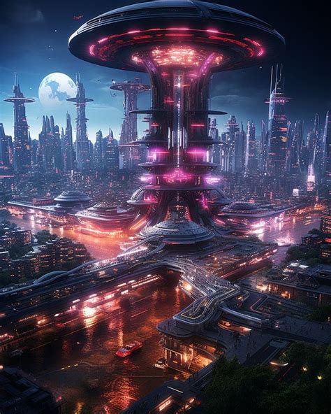 Pin By Antarik Fox On Sci Fi Future Futuristic City Fantasy Art