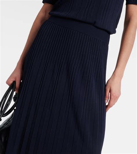 Ribbed Knit Midi Skirt In Blue Joseph Mytheresa