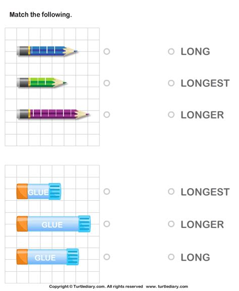 Identify Long Longer Longest Object Turtle Diary Worksheet