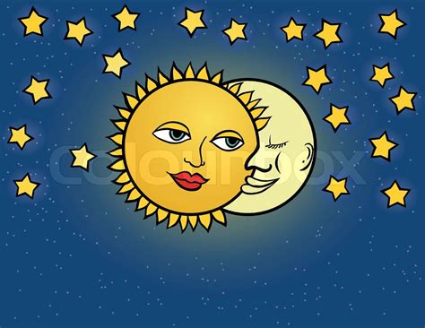 Sonne Mond Vektor Illustration Stock Vektor Colourbox