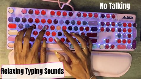 Asmr Keyboard Typing And No Talking Ajazz Pink Typewriter Retro