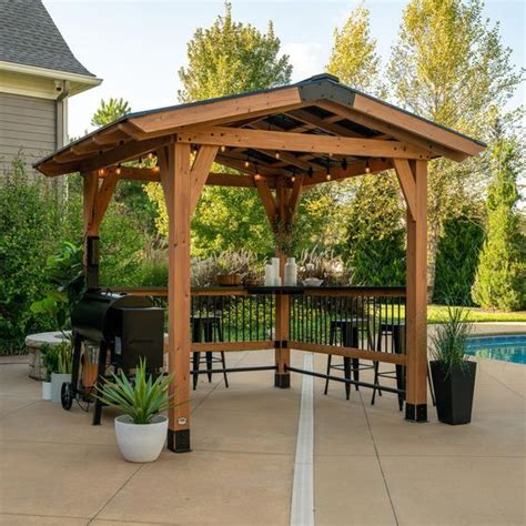 Backyard Discovery Granada Grill Gazebo Pavilion W Outdoor Bar 80