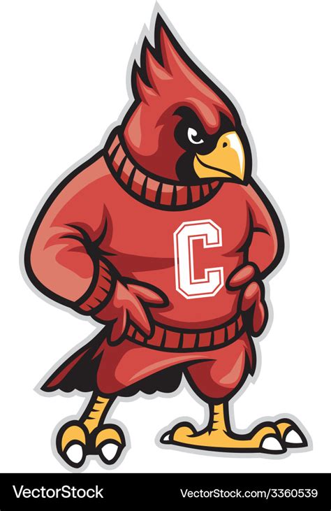 Cardinal school mascot Royalty Free Vector Image