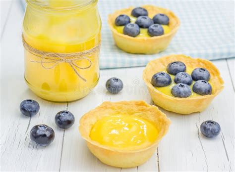 Tartlets With Lemon Curd And Blueberries Stock Image Image Of Cuisine