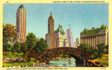 Vintage New York City Postcard Collection Central Park At 59th Street