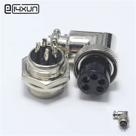 1set Gx16 5 Pin Male And Female Diameter 16mm Wire Panel Connector Gx16 5pin Pcb Connector