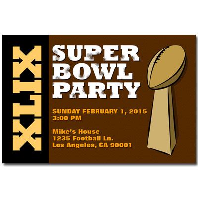 Personalized Super Bowl Party Invitations, Printable, xlvi, 2012