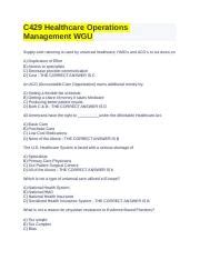 C Healthcare Operations Management Wgu Docx C Healthcare