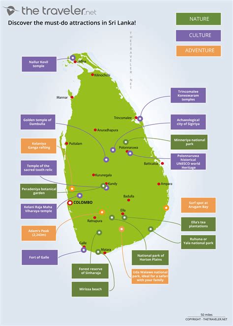 Places to visit Sri Lanka: tourist maps and must-see attractions