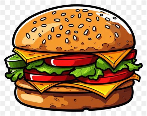 PNG Burger cartoon food hamburger | Premium PNG - rawpixel