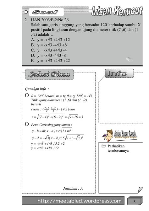 Solution Rumus Cepat Matematika Irisan Kerucut Studypool