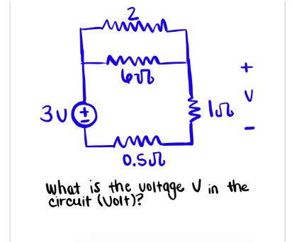 Solved What is the voltage V in the circuit (Volt)? | Chegg.com