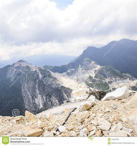 Carrara Marble Quarry Apuan Alps Tuscany Italy Stock Photo Image