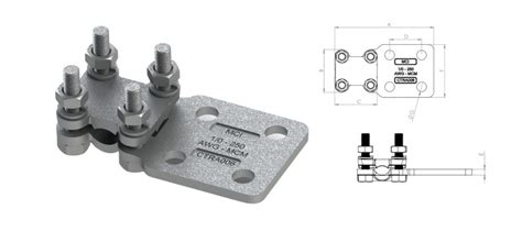 Conector Tipo Nema Em Alum Nio C Dois E Quatro Furos Mci Metalurgica