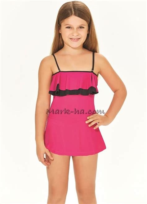 Adasea 5048 Kids Swimdress Fuchsia Mayolar Elbise Kız çocuklar