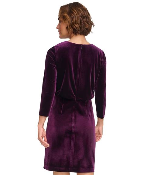 Dkny Velvet Blouson 34 Sleeve Sheath Dress Macys