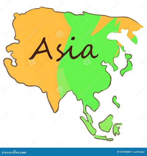 Isolated Map Of Asia Stock Vector Illustration Of Vector 87390380