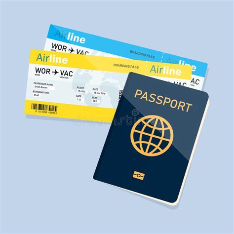 Passport With Tickets Passport And Boarding Pass Tickets Icon Stock