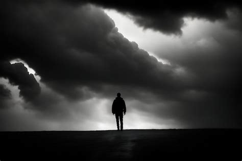 Premium Photo Silhouette Against Dramatic Sky Dark And Ominous