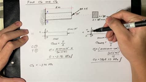 Strength Of Materials Combined Stresses Sample Problem Youtube