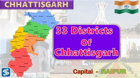 Chhattisgarh 33 Districts And Its Capital And Tehsils 33 Districts