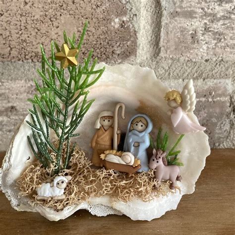 Oyster Shell Nativity Scene Etsy