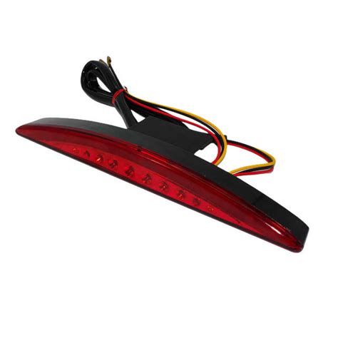 Motorcycle Rear Fender Tip Brake Led Running Tail Light Red Lens