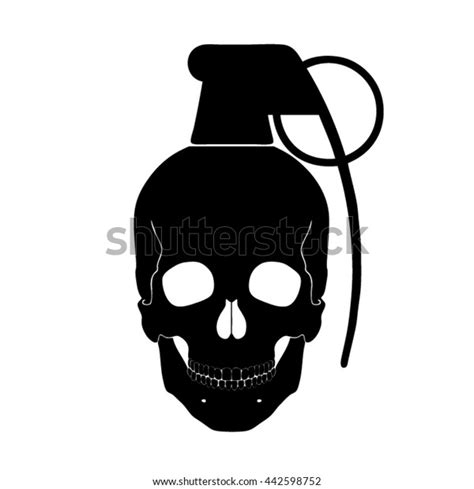 Skull Grenade Symbol Vector Illustration Stock Vector Royalty Free