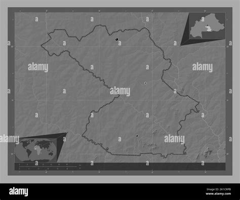 Centre Sud Region Of Burkina Faso Bilevel Elevation Map With Lakes