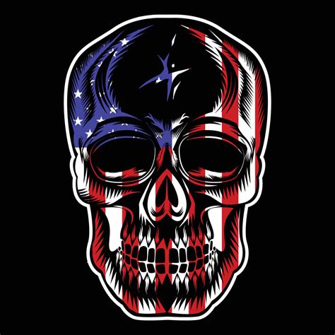 american flag with skull 12371084 Vector Art at Vecteezy