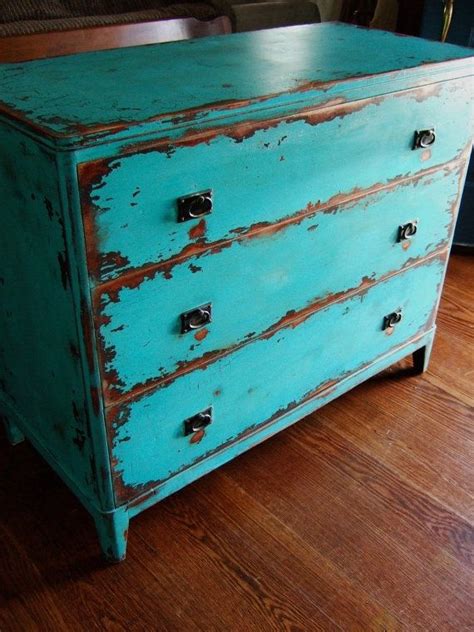 Teal Distressed Furniture Distressed And Painted Furniture