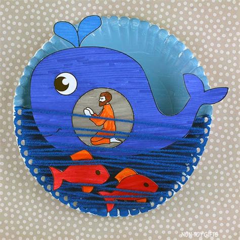 Jonah and the Whale Craft - Paper Plate Bible Craft - Coloring Craft ...