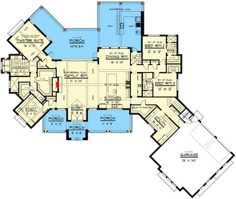 Exclusive Bed Home Plan With Bonus Room Above Angled Garage Sq