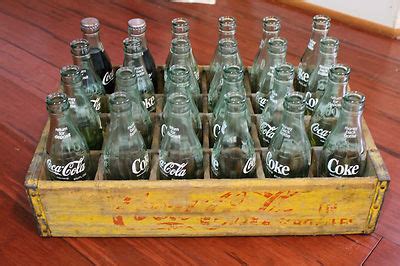 Vintage S Yellow Coca Cola Wooden Crate With Coca Cola Coke