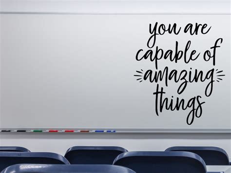 You Are Capable Of Amazing Things Decal School Wall Decal Etsy