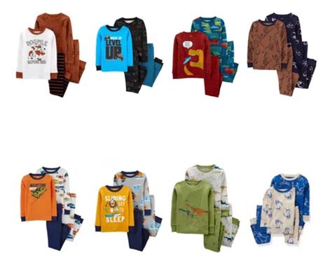 Kit Pijama Carters Manga Longa 4 Peças Menino Parcelamento sem juros