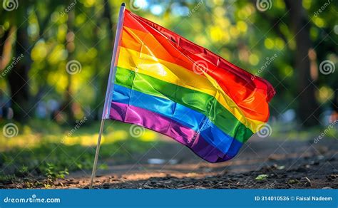 Lgbtq Pride Rainbow Flag As A Symbol Of Lesbian Gay Bisexual Transgender And Pride Parade