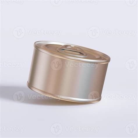 White Blank Tin Can Gold Metal Tin Can With Key Canned Food Isolated