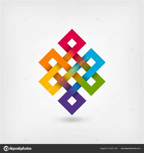 Shrivatsa Nudo Sin Fin En Colores Arco Iris Vector De Stock Por