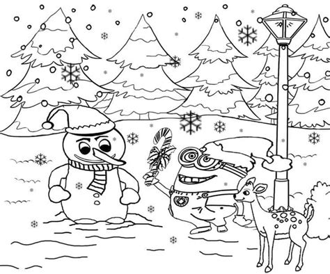 Desenhos de Natal Dos Minions Para Colorir e Imprimir Pintar Grátis