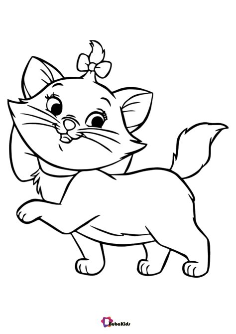 Cut lovely cat coloring page | BubaKids.com