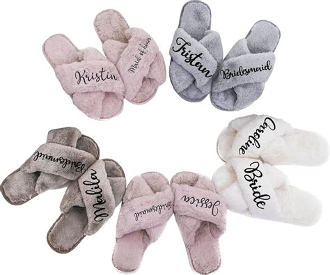 Amazon Handance Personalized Bridesmaid Slippers Custom Bridal