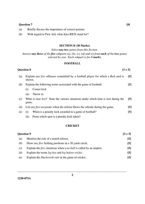 Isc Class 12 2020 Physical Edn Question Paper Indcareer Docs