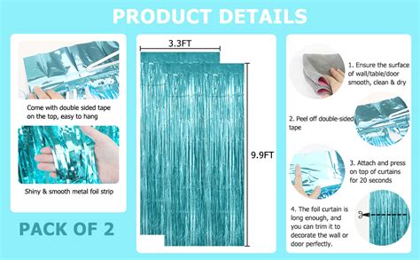 Amazon Light Blue Fringe Backdrop Tinsel Curtain Backdrop 2 Pack 3