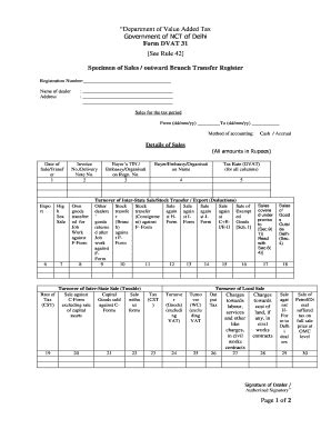 Fillable Online Department Of Value Added Tax Government Of Nct Of