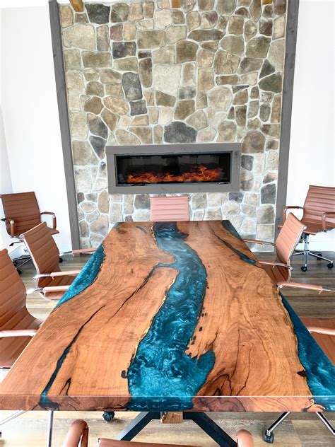 Custom Live Edge River Tables Dining Table Conference Etsy