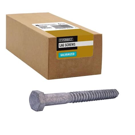 Everbilt 12 In X 5 In Hex Galvanized Lag Screw 25 Pack 803980