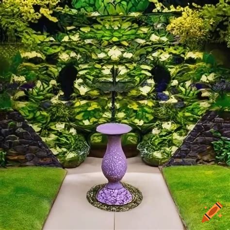 Alternating Dark And Light Interwoven Mosaics Garden With A Decorative