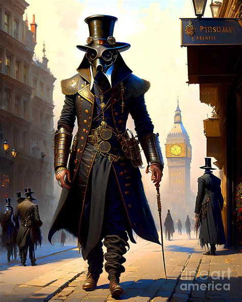 Steampunk Plague Doctor On The Streets Of Victorian London G